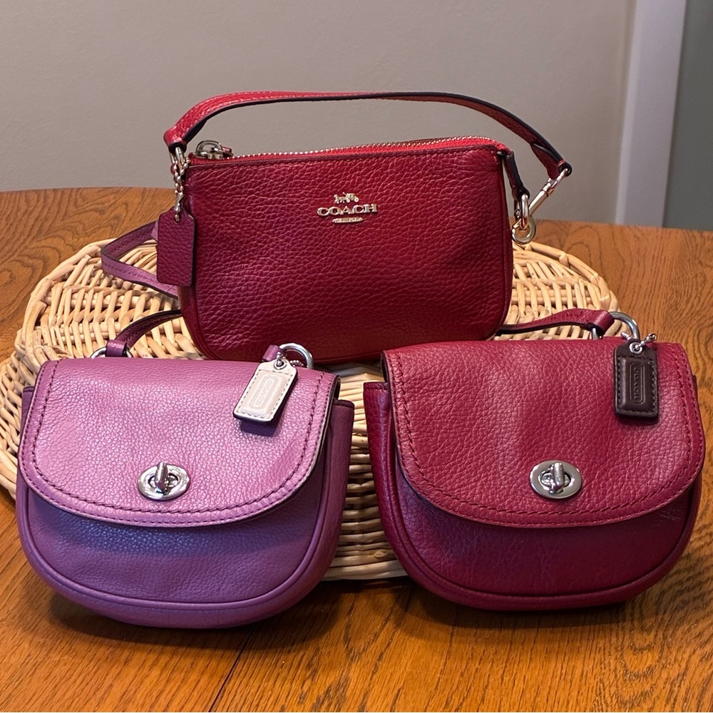 Coach Leather Mini
Crossbody
Deep Red
Purple
Wristlet
Cherry Red